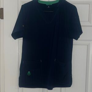 Carhartt Navy Blue Scrub Top with Pockets